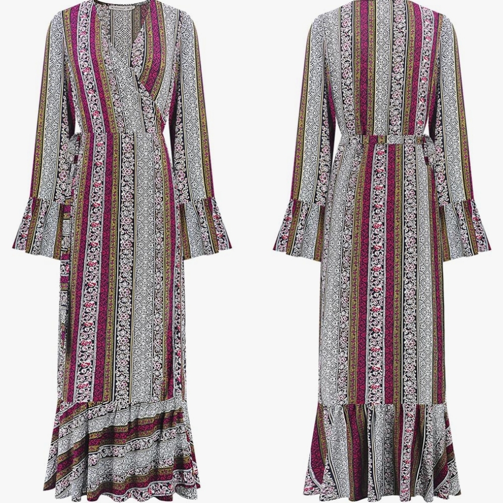 Bohemian Multicolor Maxi Dress - Picture 2 of 16